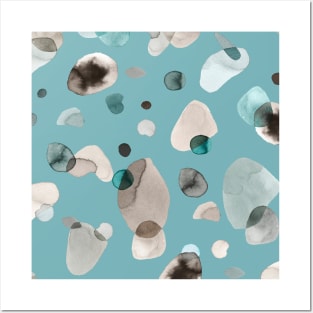 Pocket - Pebbles Terrazo Pale Teal Posters and Art